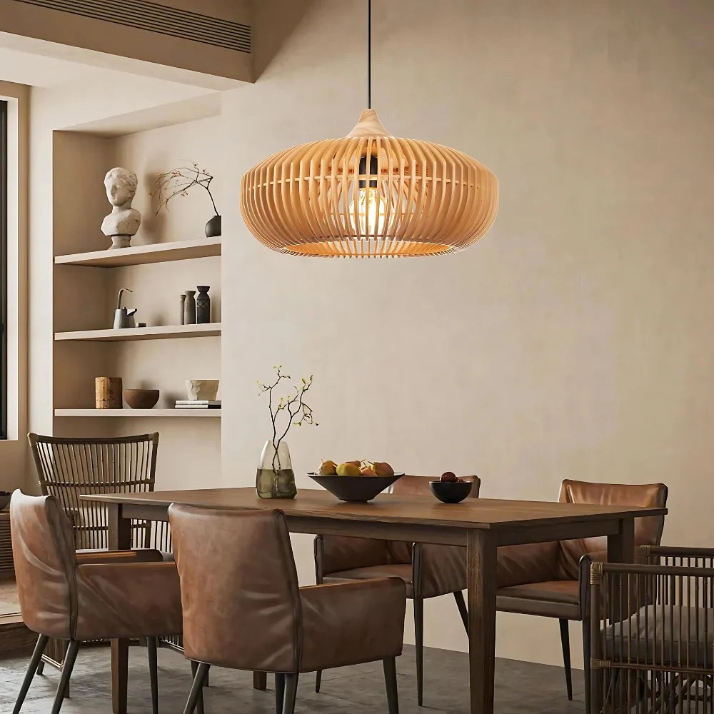De Halo of Zen Japandi houten hanglamp HL3390