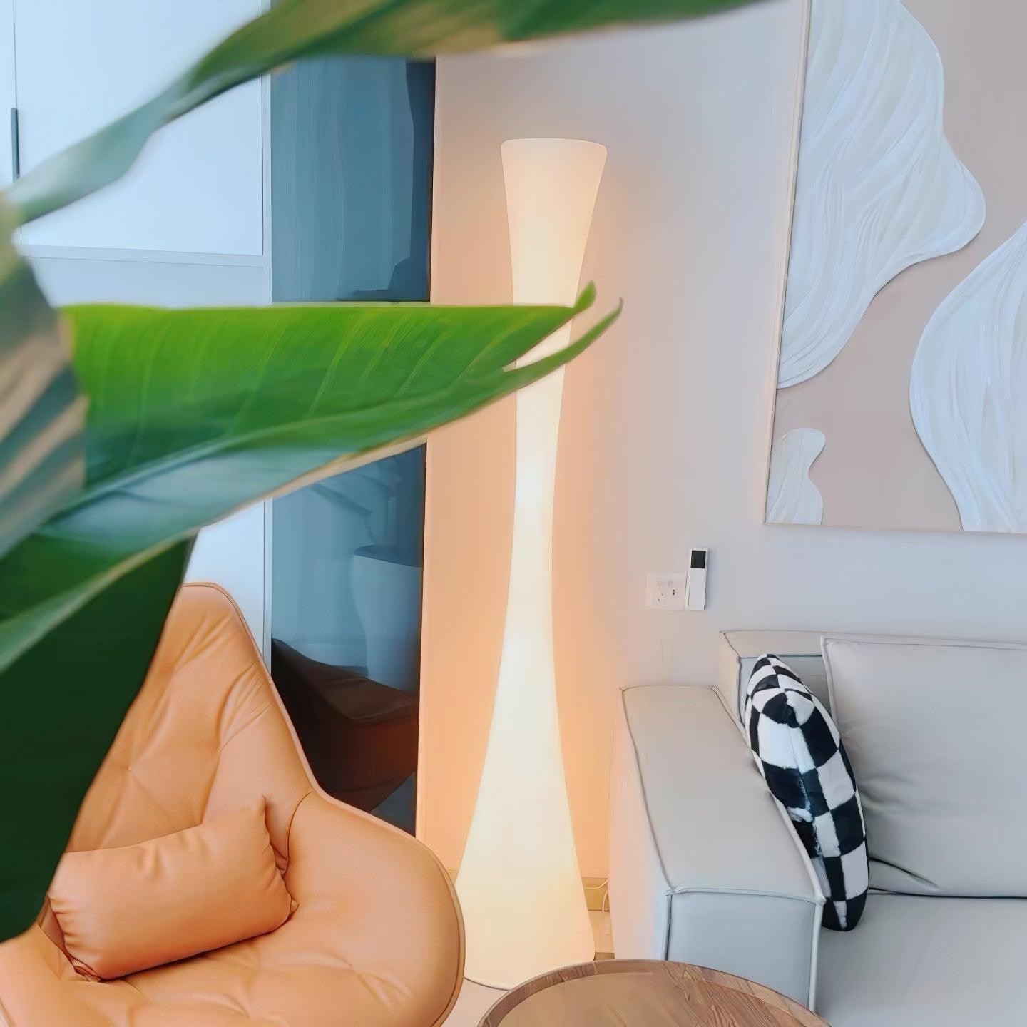 Romantische eenvoudige witte kolomvloerlamp HL997