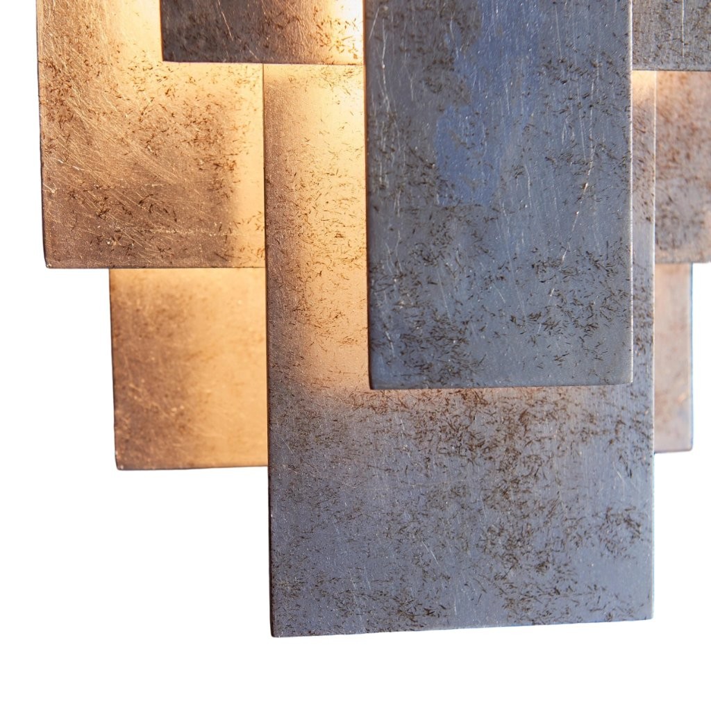 Kelsar Rechthoekige Wandlamp - Goud- en Zilverkleurige Afwerking voor Woonkamer of Slaapkamer HL2248
