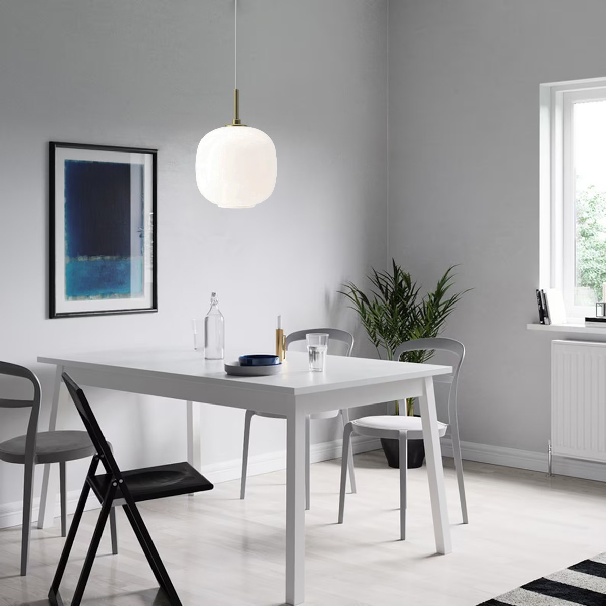 Moderne Opal Glass Orb Hanglamp HL276