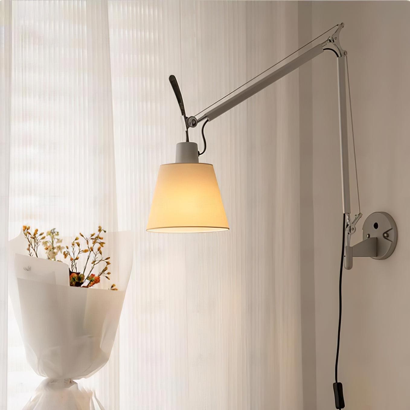Moderne metalen wandlamp met emmerdesign en wip HL1109
