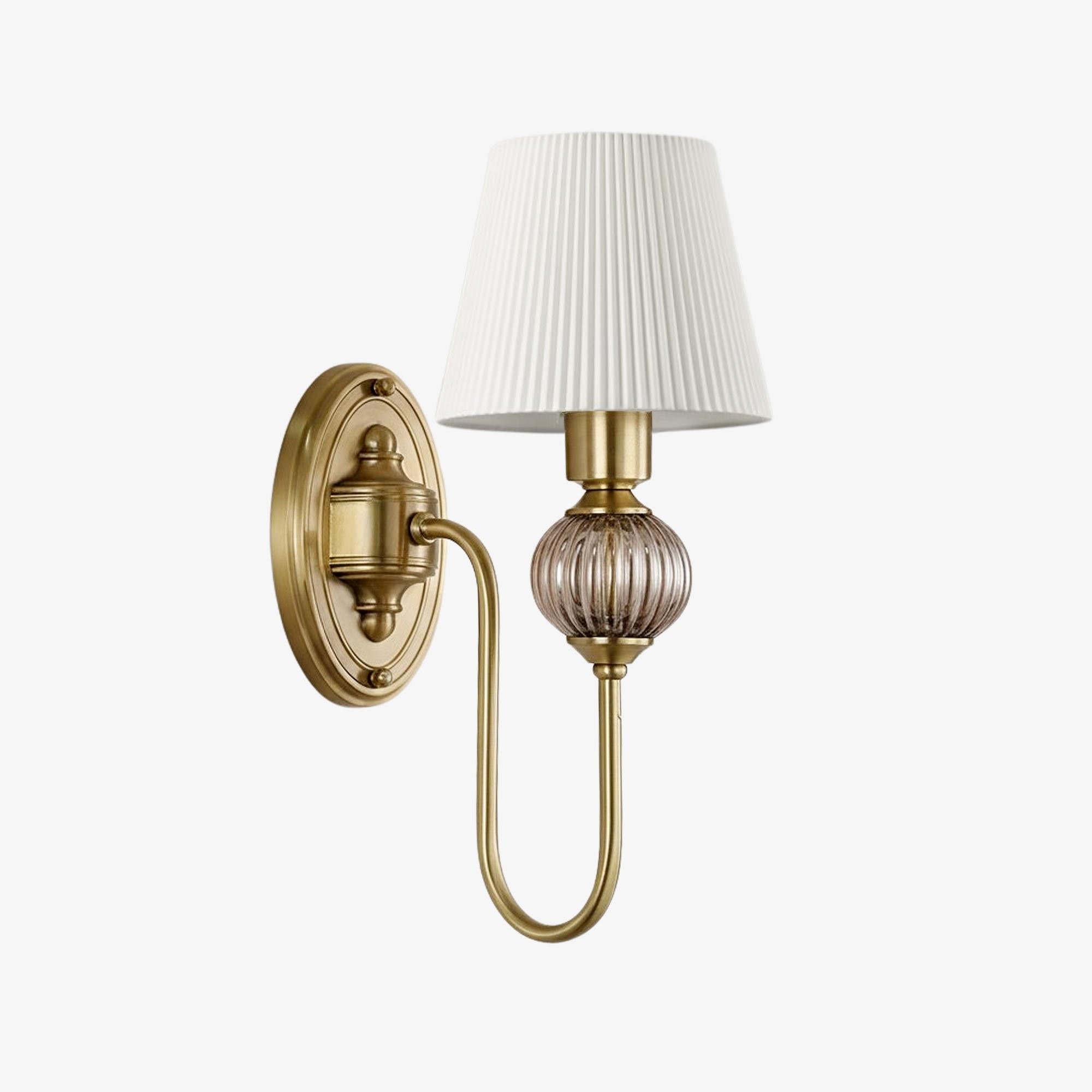 Rowanea keramische wandlamp met stoffen kap en metalen afwerking - Moderne halverlichting in landelijke stijl HL2409