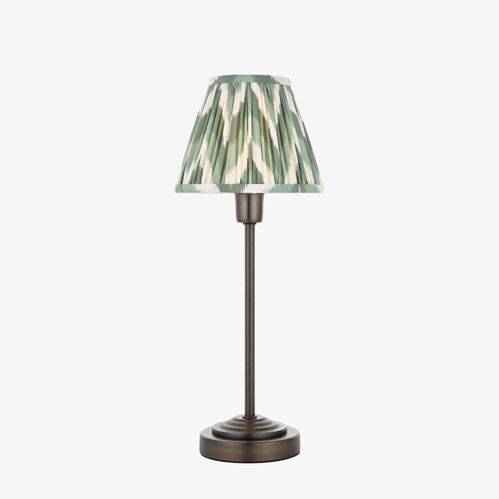 Bronzuno Tafellamp met Patroonstof - Messing of Bronskleurige Afwerking Modern-Boheemse Nacht- & Woonkamerlamp HL2152