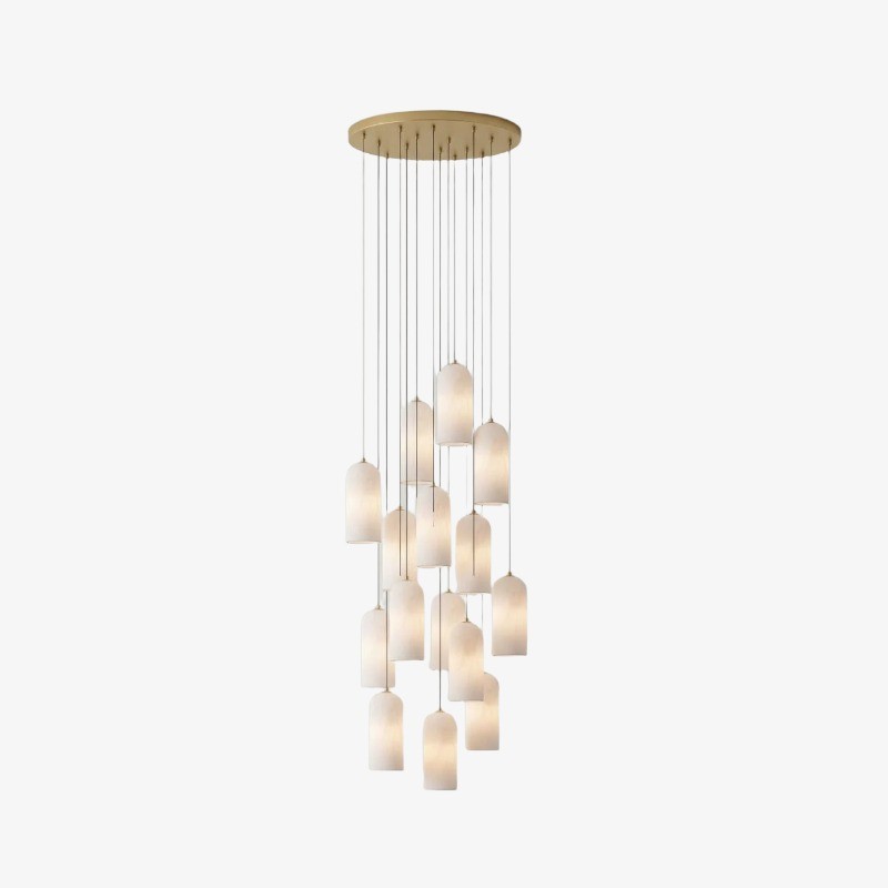 Alabresca Mid Century Alabaster Hanglamp - Hanglamp met meerdere koppen voor keukeneiland HL2487