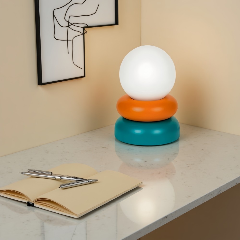 Macaron Opal Glass Tafellamp - Donut Artisan Lamp voor op het nachtkastje HL1066