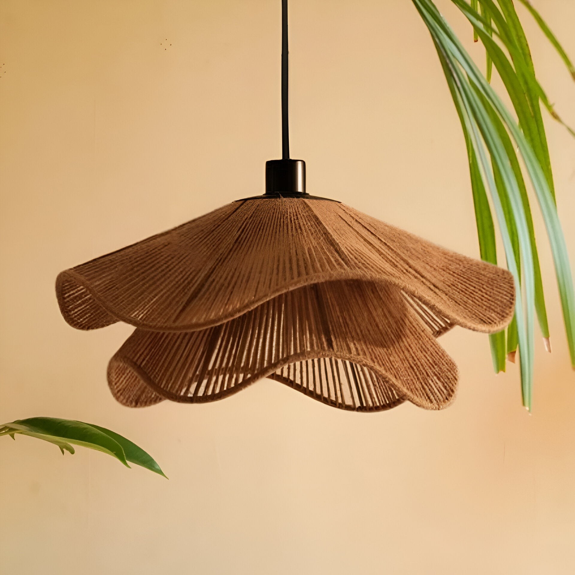 De elegantie van de Jute Cap Wisteria hanglamp HL1292