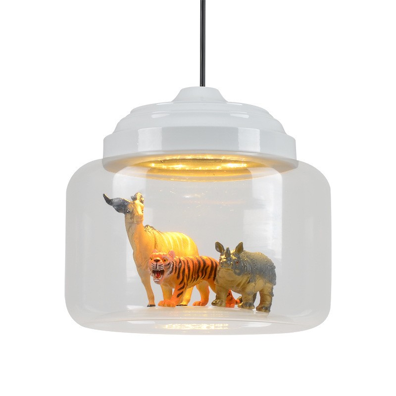 Glazen Kap Little Zoo Hanglamp Voor Kinderkamer HL30