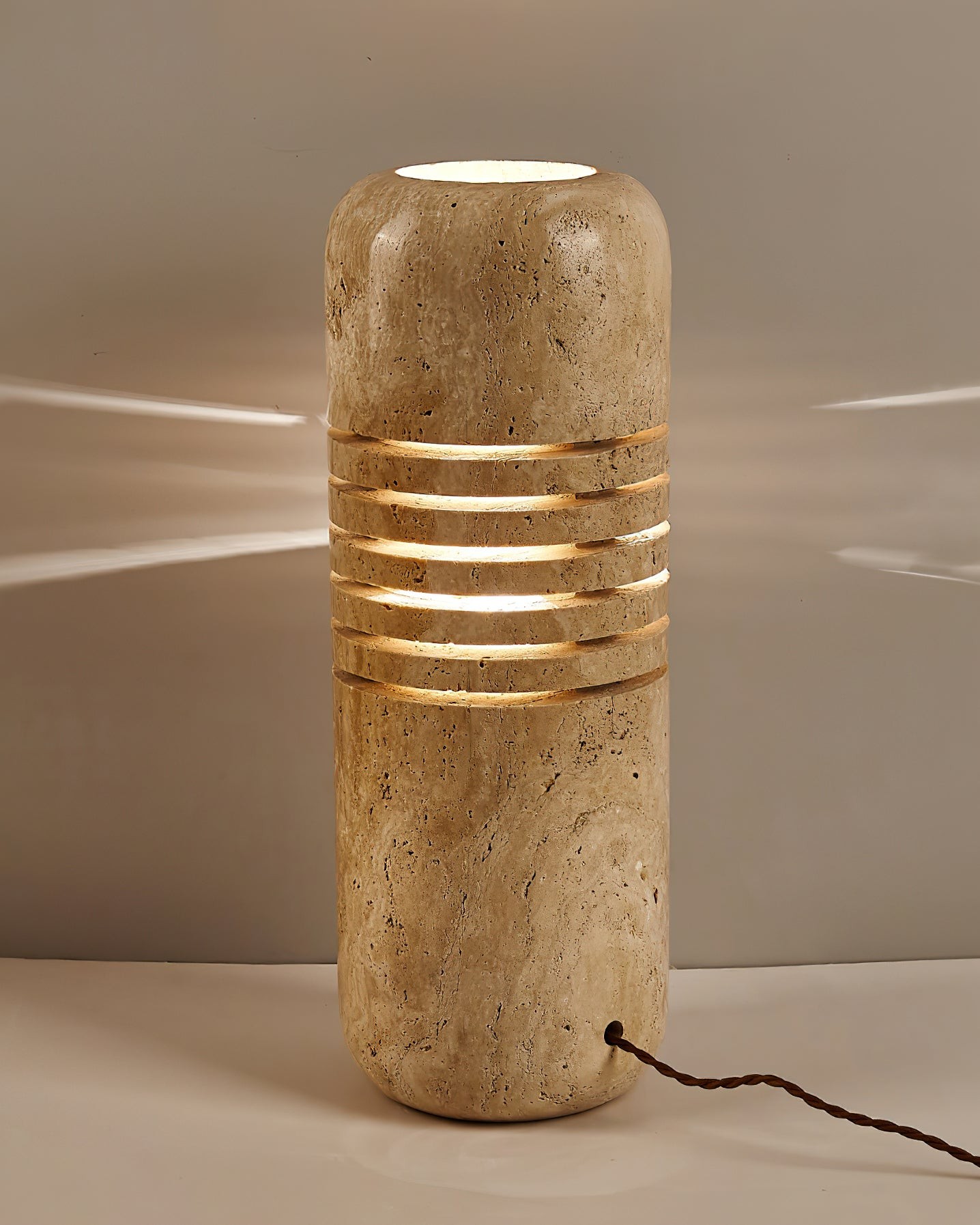 Antieke creatieve gele travertijn vloerlamp HL996