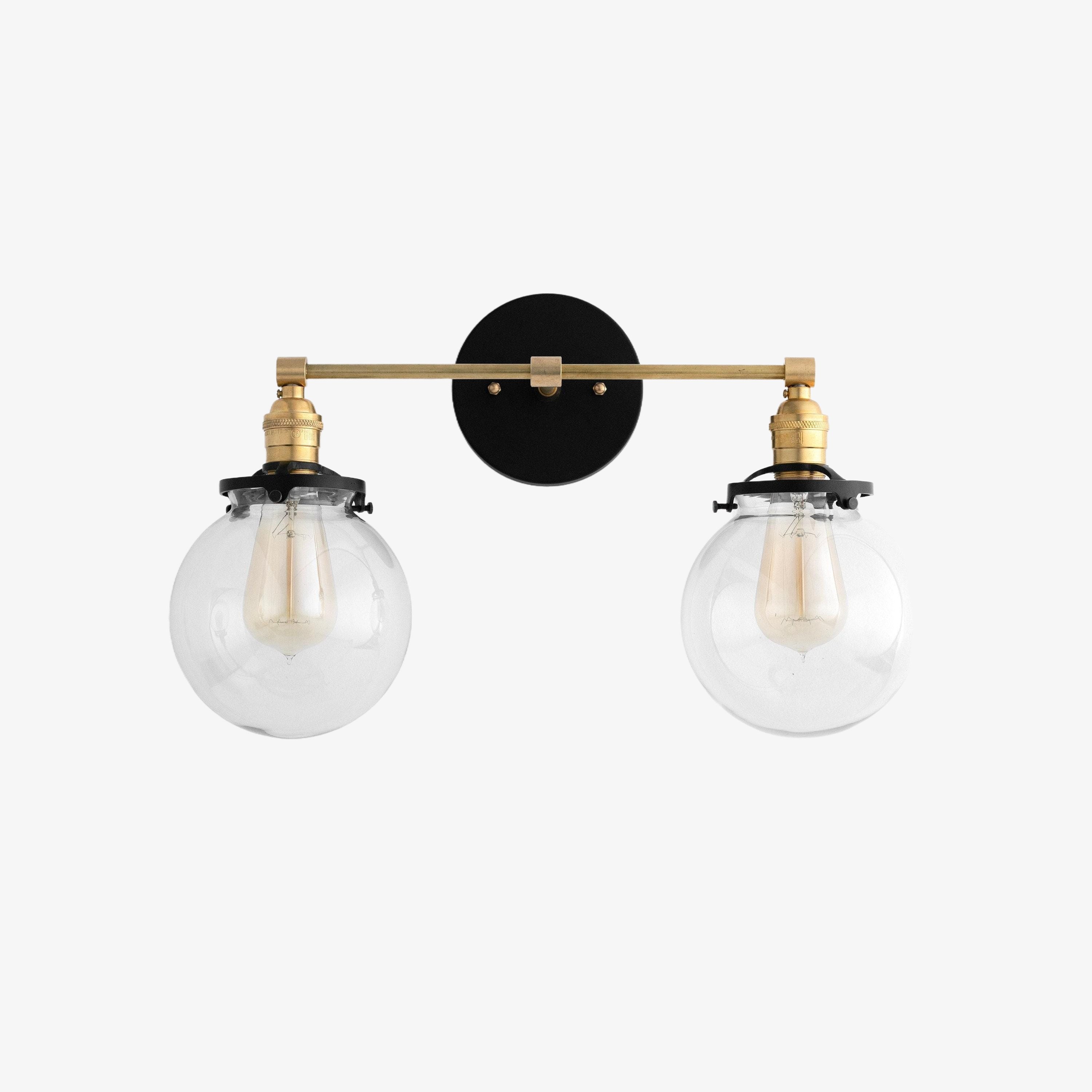 Lumio Globe glazen bol wastafellamp - moderne badkamerlamp met twee lampen HL1671