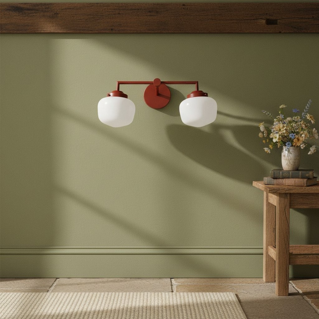 Opaalglazen wastafellamp - Vintage geïnspireerde badkamerwandverlichting HL1666