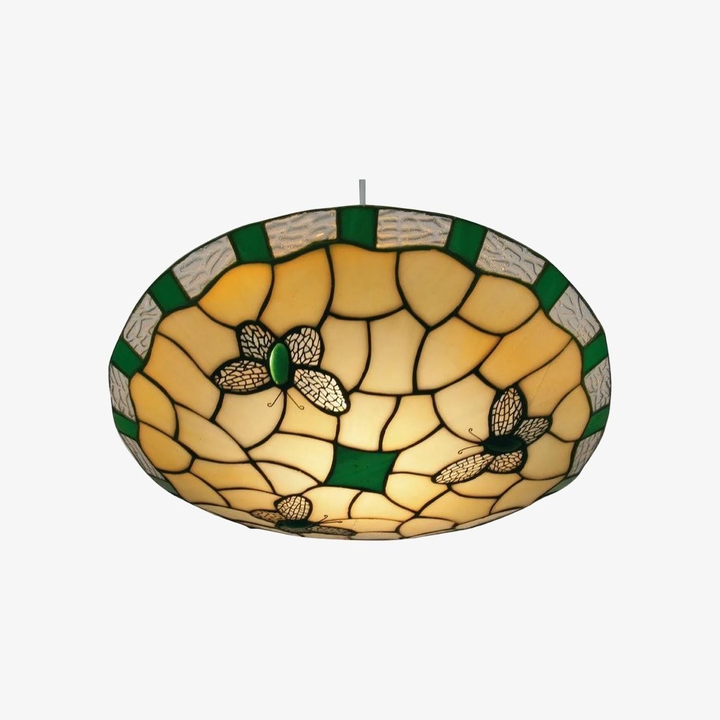 TF Butterfly hanglamp - Decoratieve hanglamp met glas-in-lood voor slaapkamer of hal HL2027