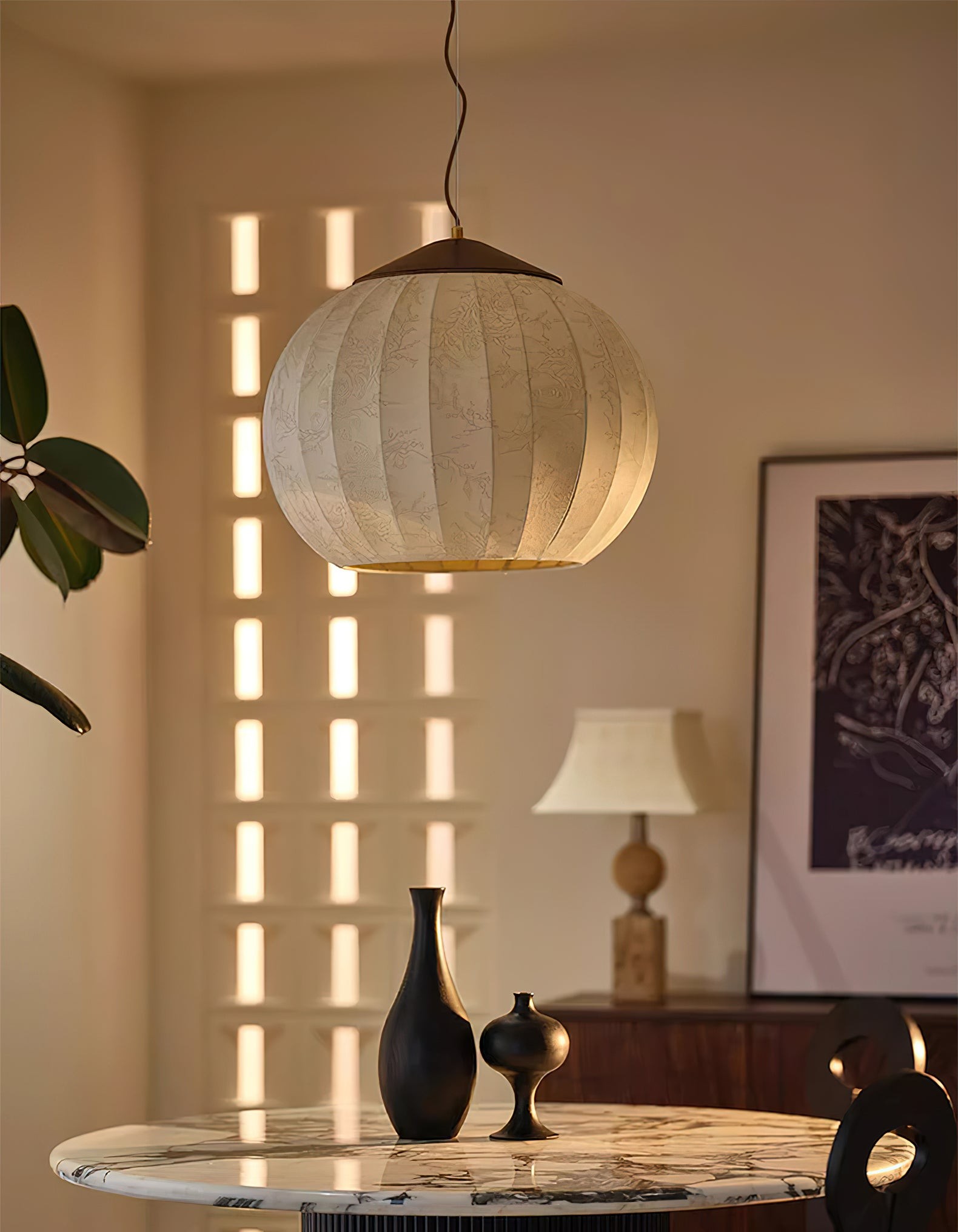 Japanse stijl stoffen lantaarn hanglamp HL547