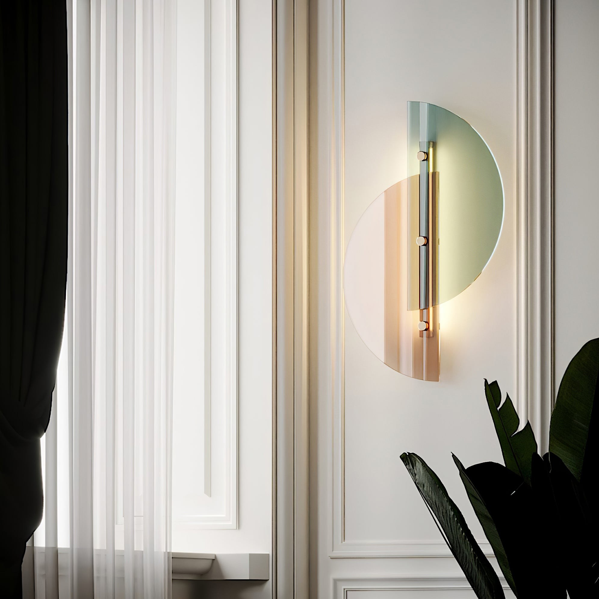Eenvoudige waaiervormige glazen boogwandlamp HL635