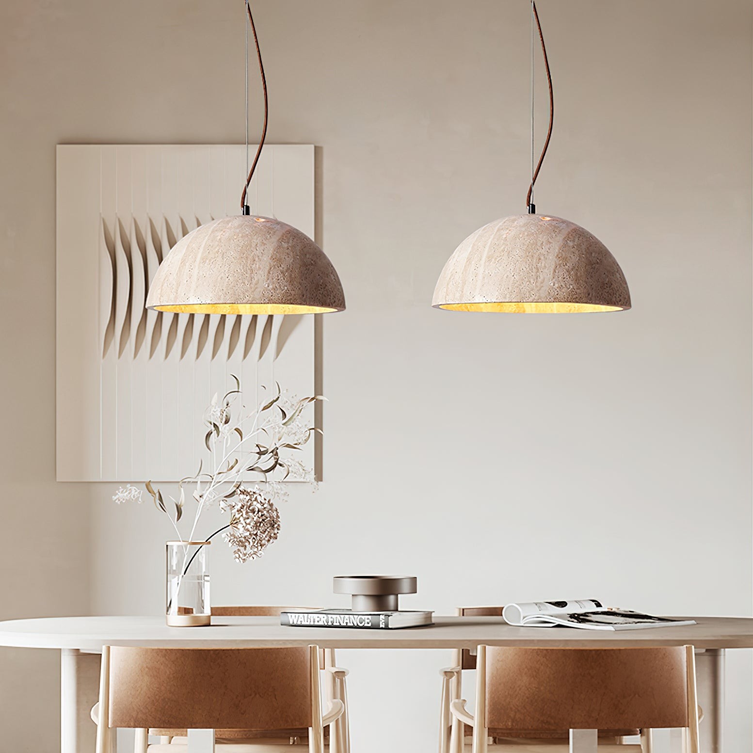 Travertine Creatieve Halfronde Hanglamp HL473