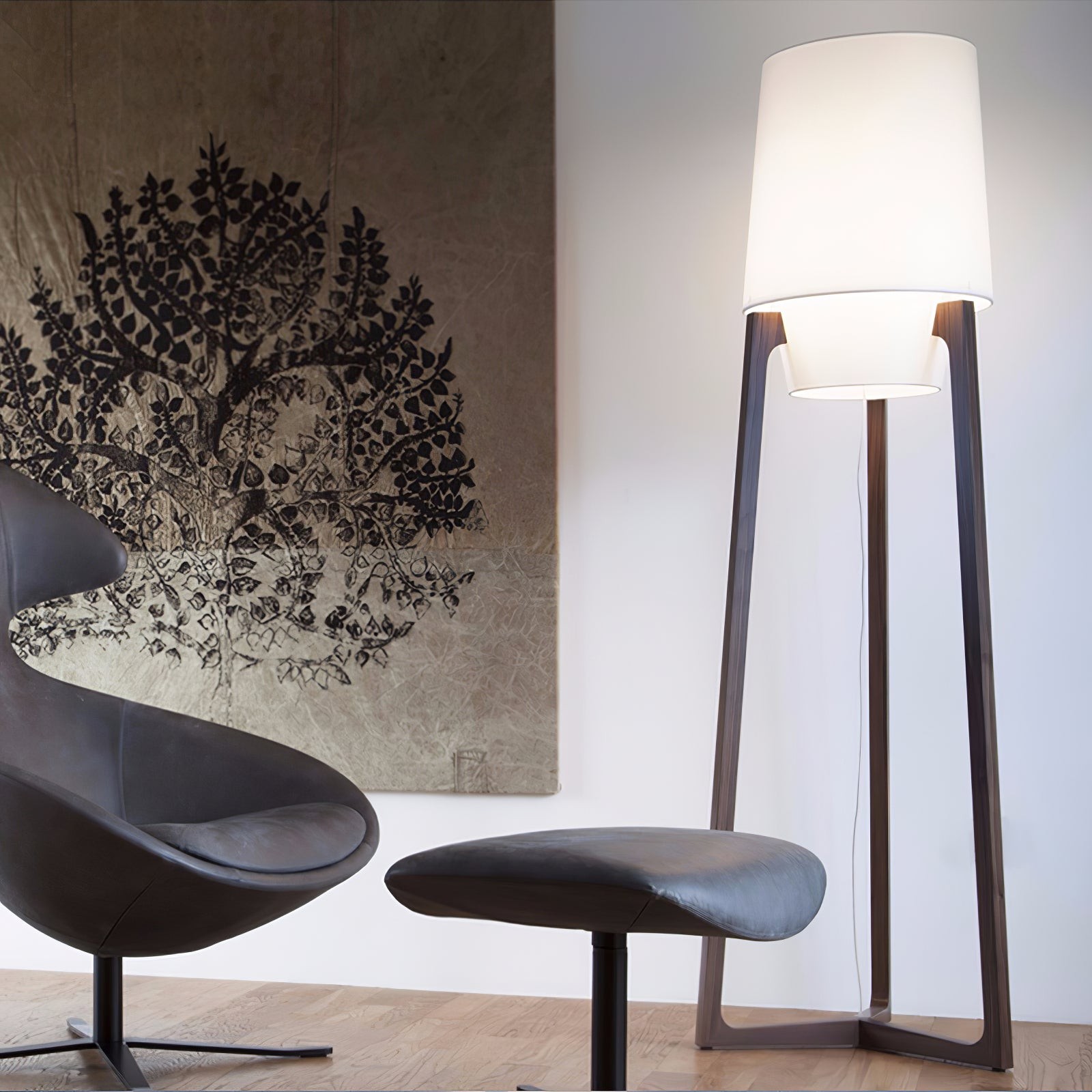 Moderne eenvoudige Chinese stijl massief houten vloerlamp HL569