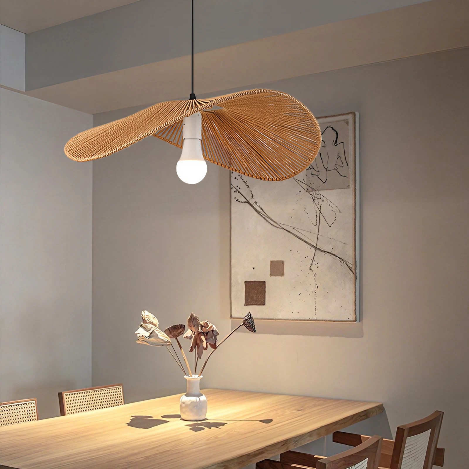 Rustieke Wabi Sabi Strohoed Hanglamp HL206