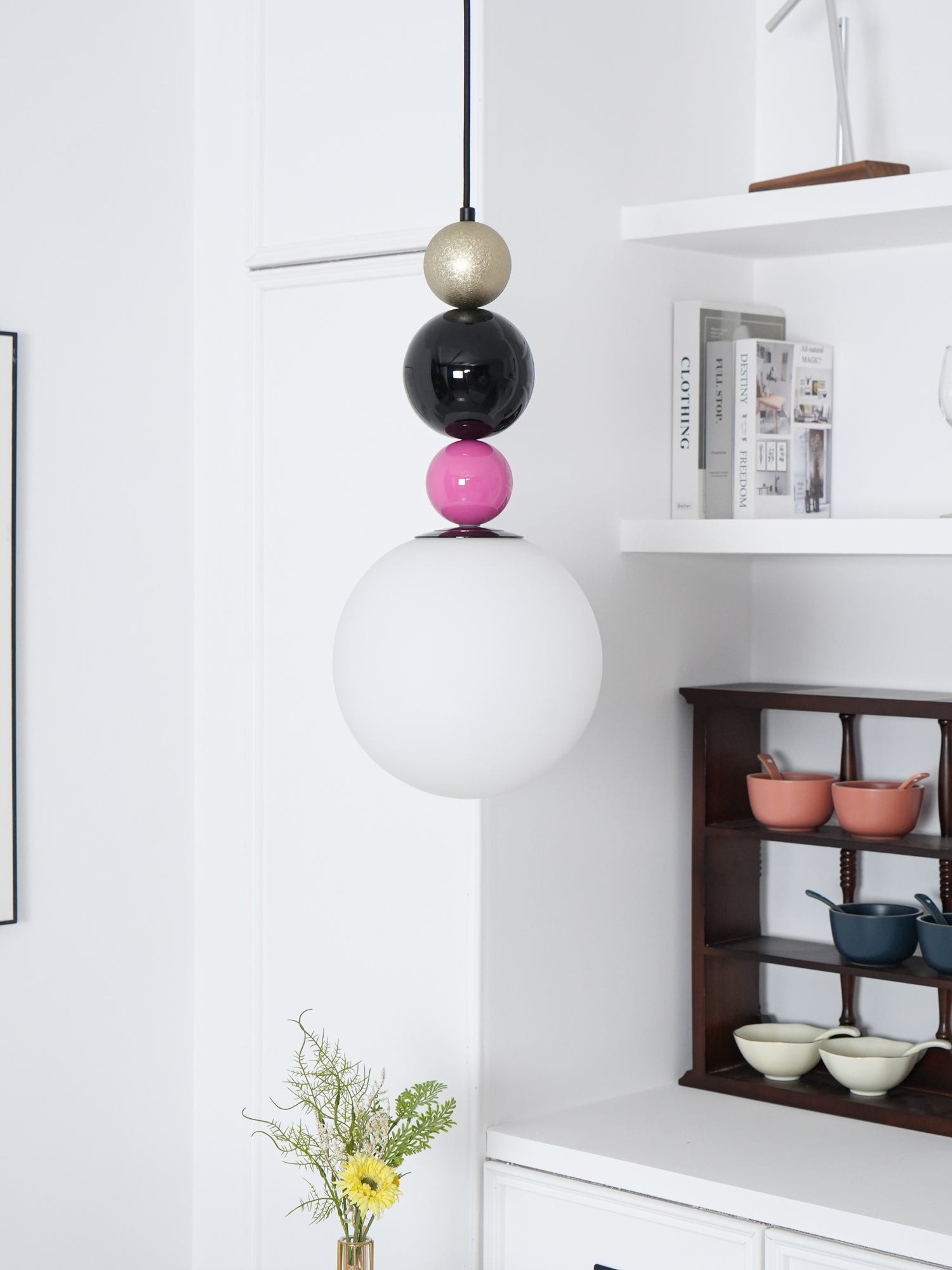 Ronde ballen stapelbare roze hanglamp HL761