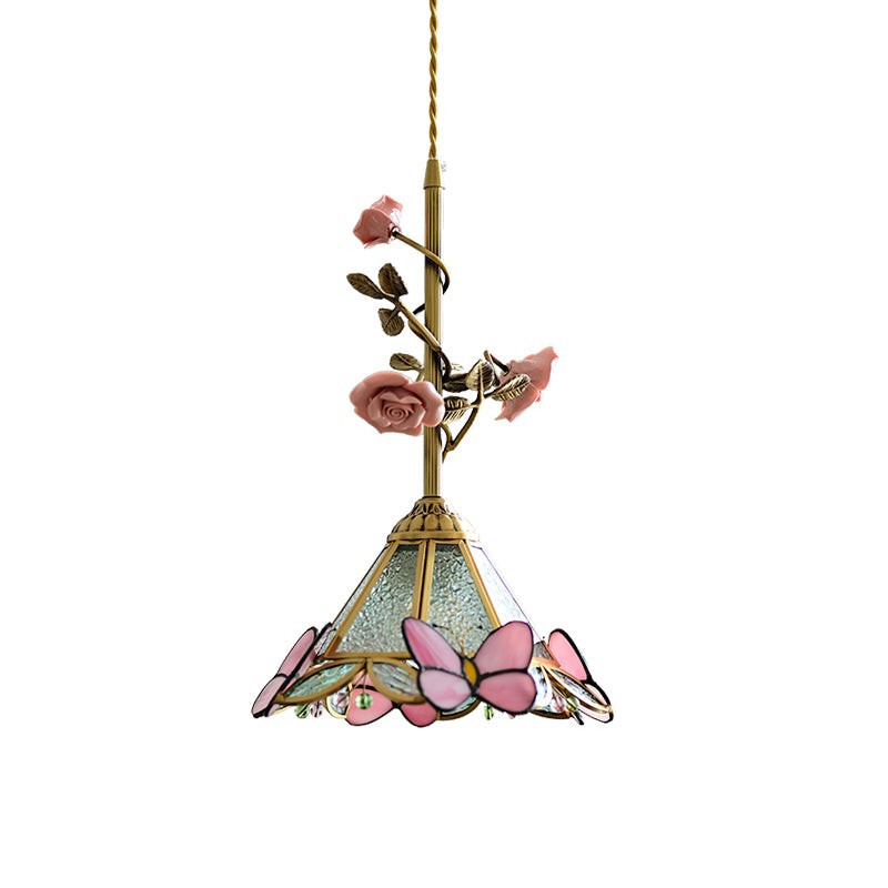 Lalique roze glazen hanglamp HL3227