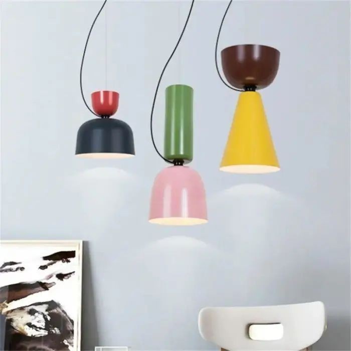 Macaron Colour Splicing Alphabeta metalen hanglamp HL137