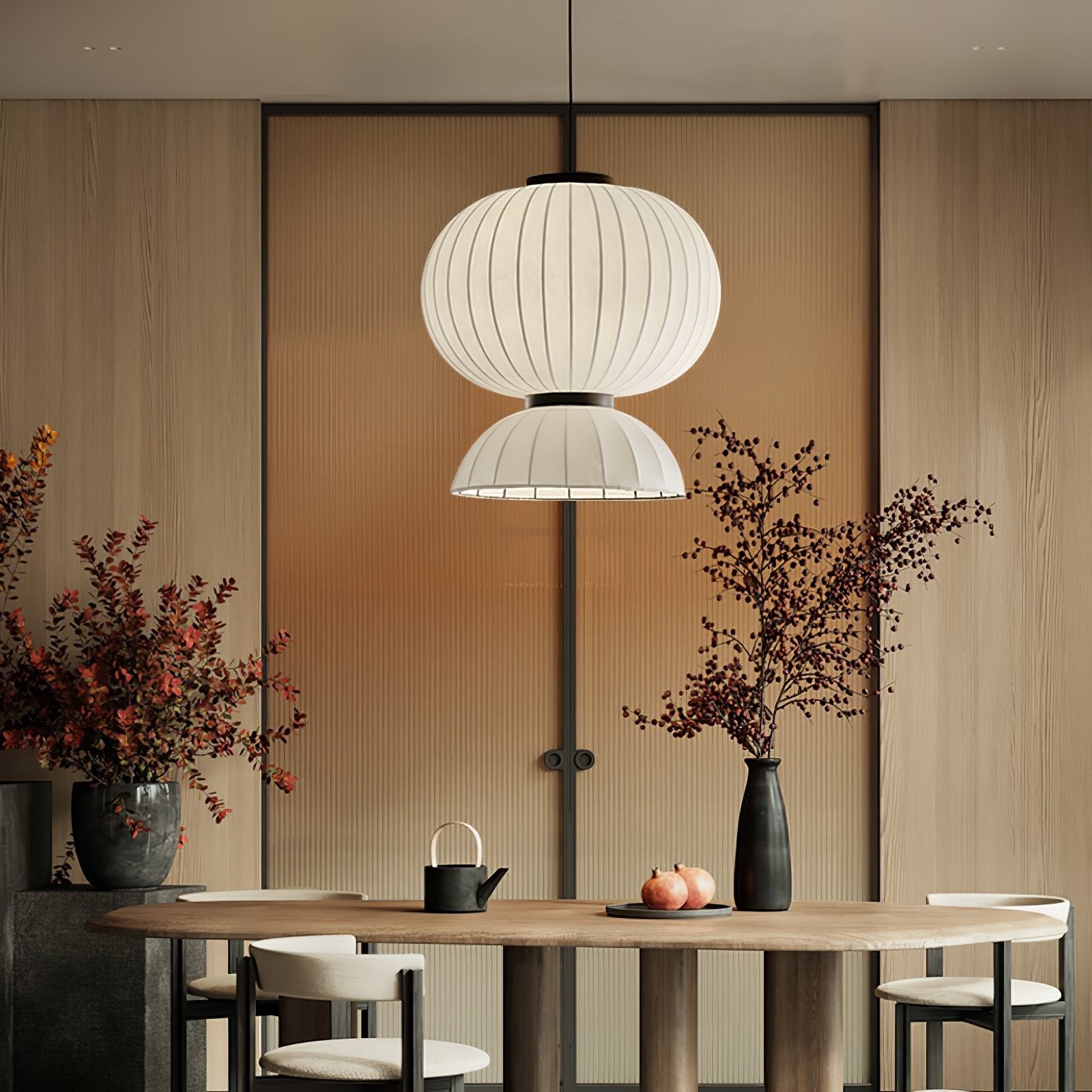 Moerbei Zijden Lantaarn Hanglamp HL680
