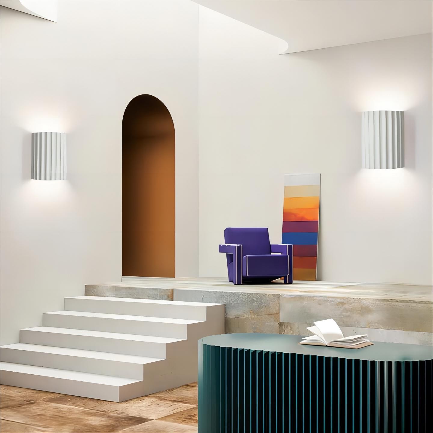 Moderne geribbelde hars gecanneleerde wandlamp HL185