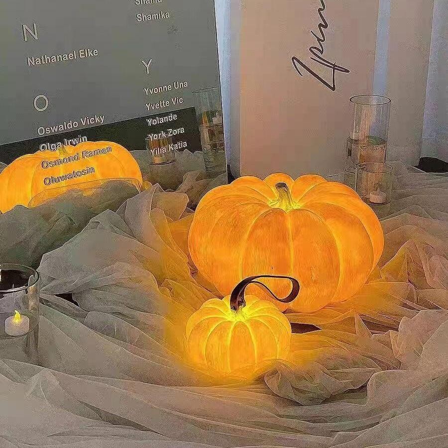 Pompoen Draagbare Tafellamp Voor Halloween Decoraties Buiten HL86