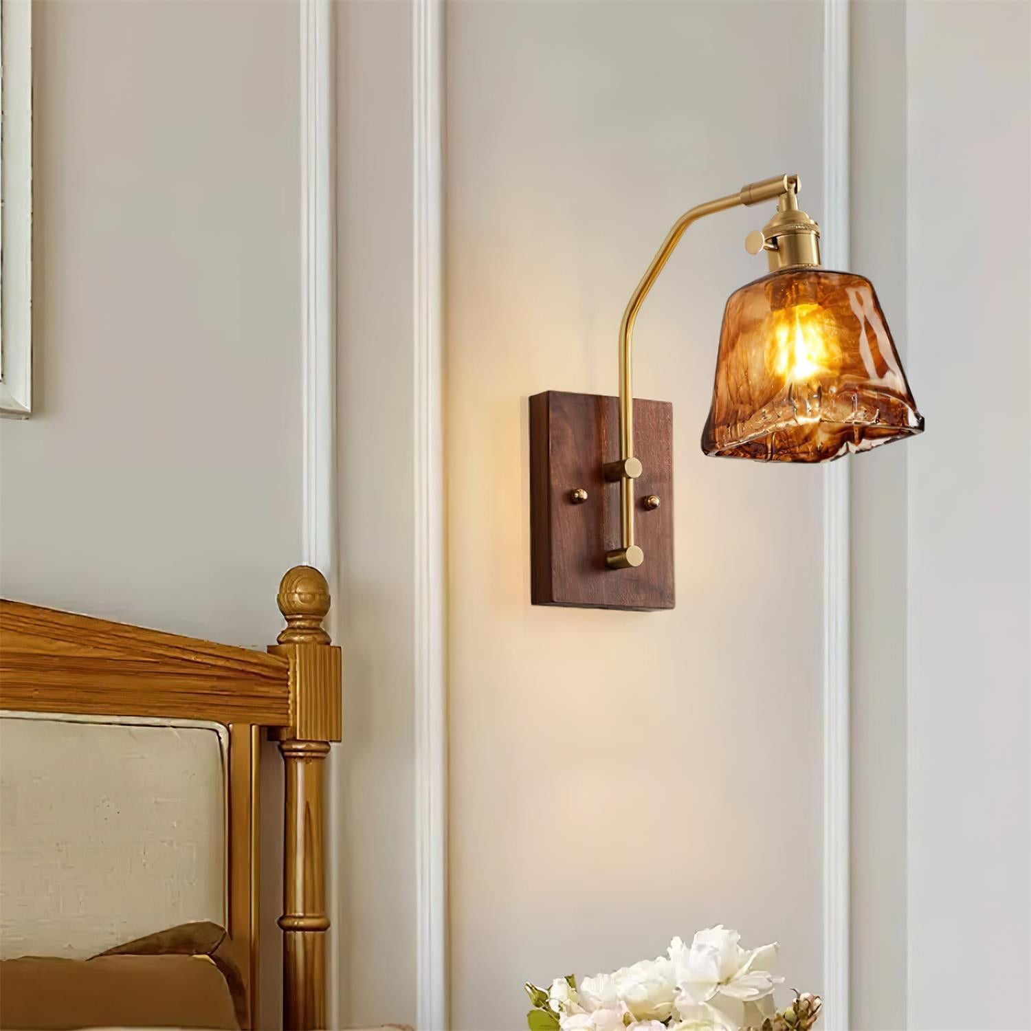 Vintage Morning Glory-vormige wandlamp HL842