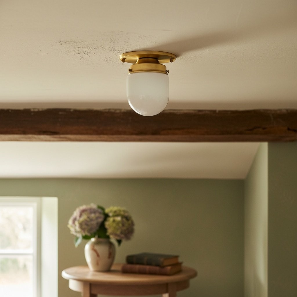Opaalglas plafond- en wandlamp - Art Deco kleine bolvormige armatuur HL1662