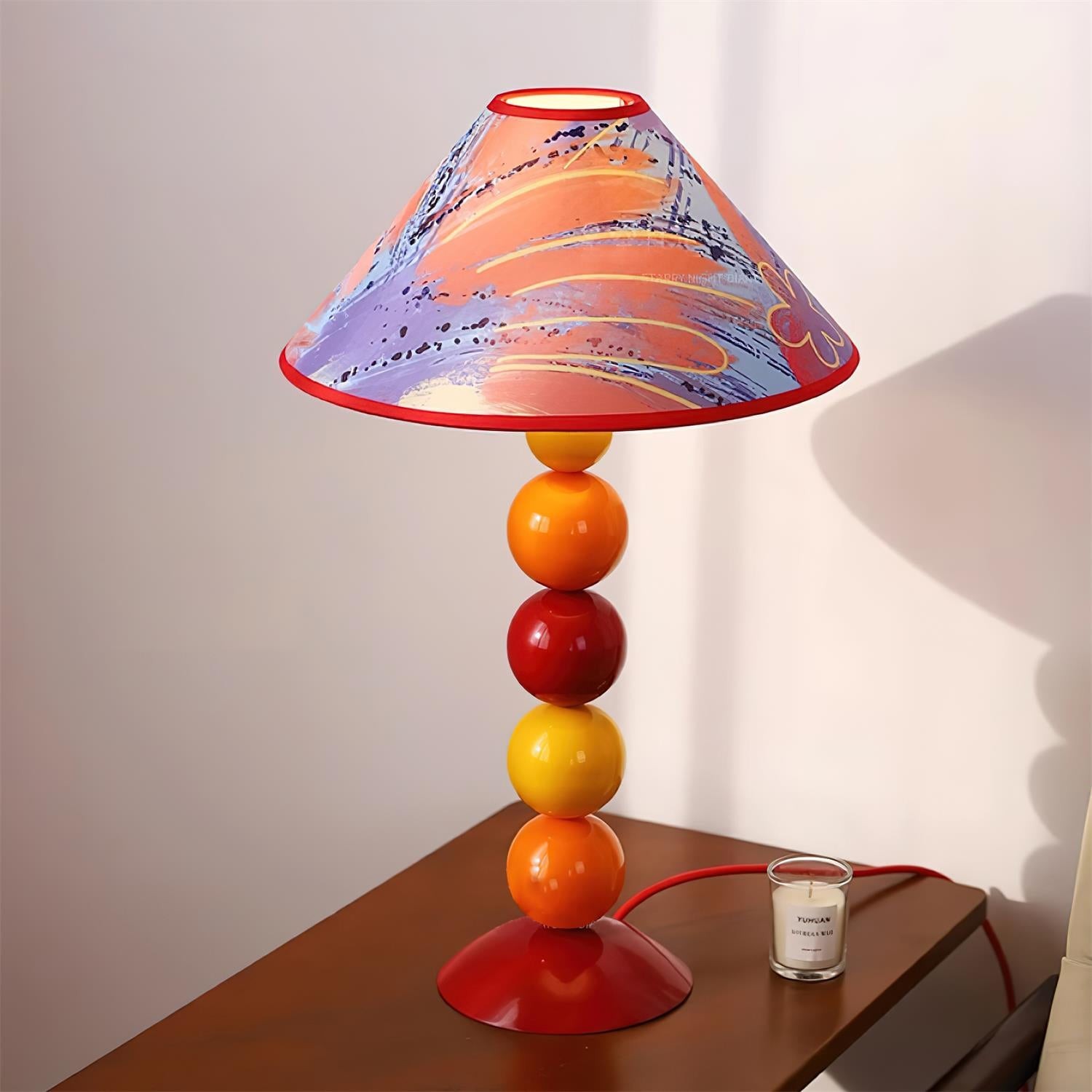Retro kleurrijke stapelbare bal tafellamp HL724
