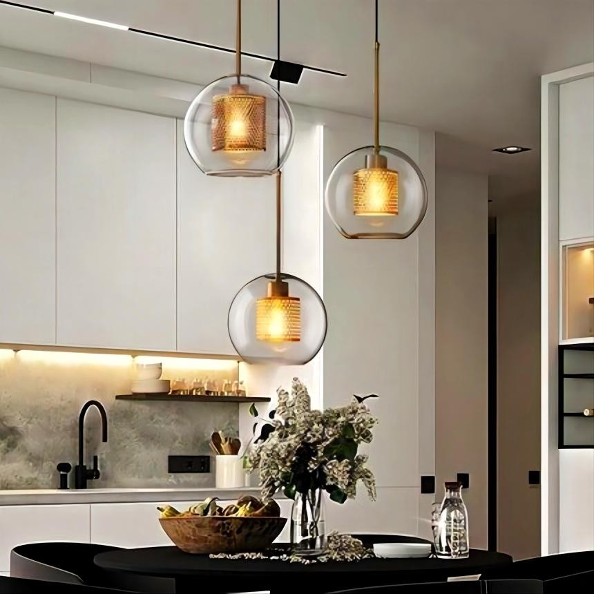 Vintage Glazen Hanglamp Industriele Woonkamer HL41