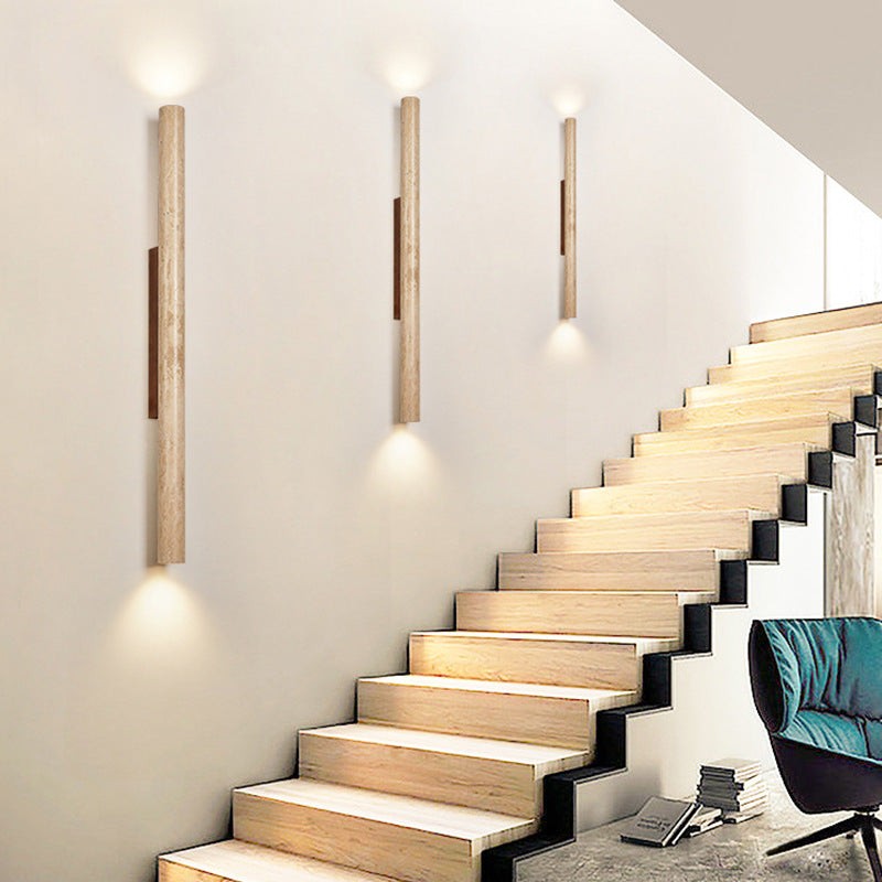 Japandi Tube Travertine Minimalistische Wandlamp HL1286