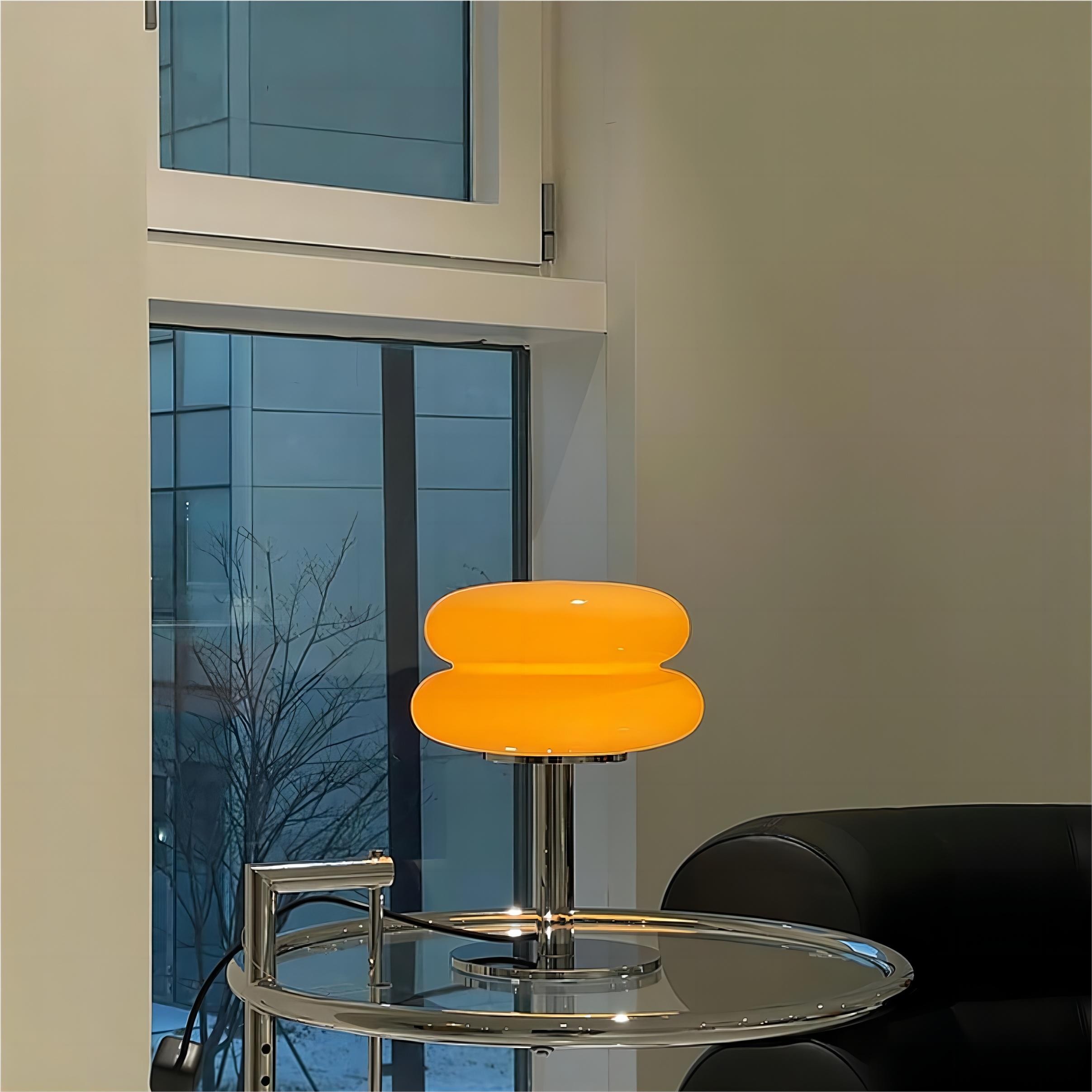Bauhaus Dubbele Glazen Tafellamp - Sculpturale Gelaagde Nachtlamp voor Slaapkamer en Bureau HL22
