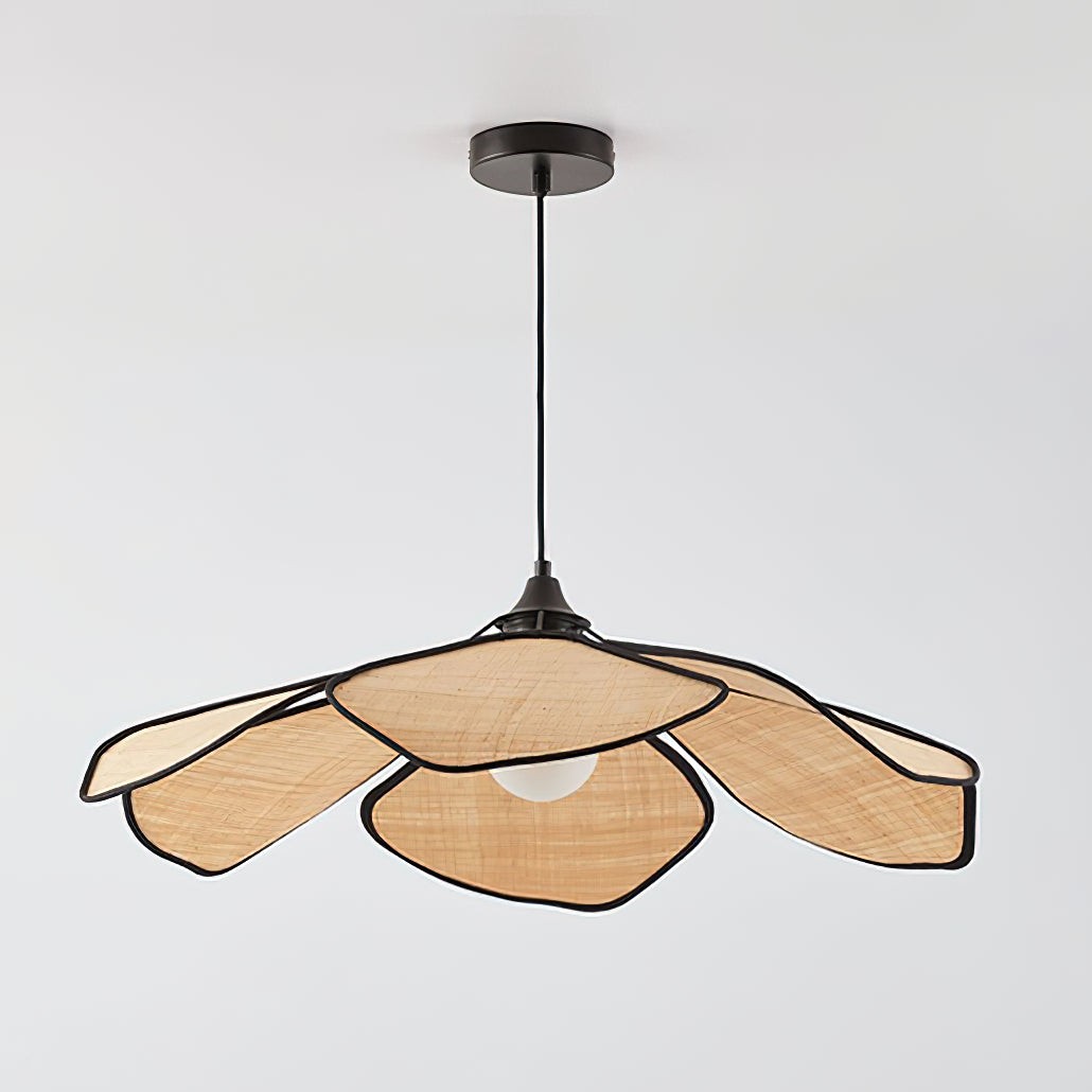 Hanglamp met raffia bloemblaadjes HL2804