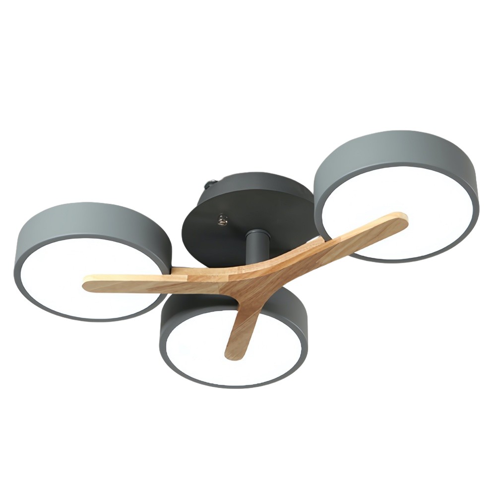 Nordic Disc Wood Plafondlamp - LED Semi-Flush Mount voor Slaapkamer HL1353