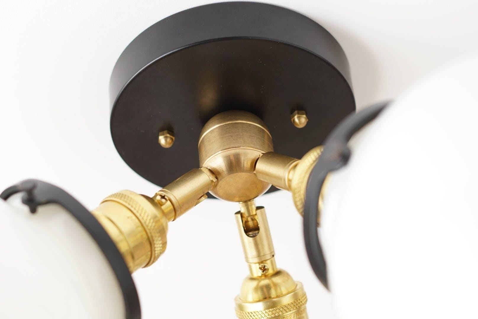 Glorica glazen bollamp - Mid-Century semi-flush plafondlamp HL1735