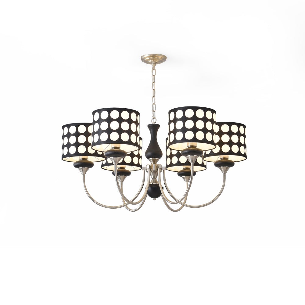 Moderne luxe zwarte kroonluchter met meerdere koppen en stippen HL1121