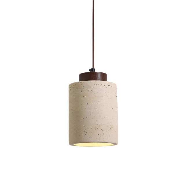 Scandinavische minimalistische hanglamp van travertijn met transparante afwerking HL3467