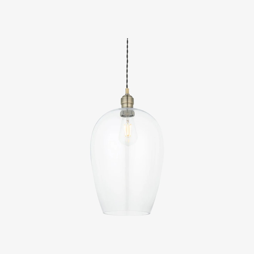 Clarione in hoogte verstelbare glazen hanglamp - Klassieke Art Deco lamp HL2231
