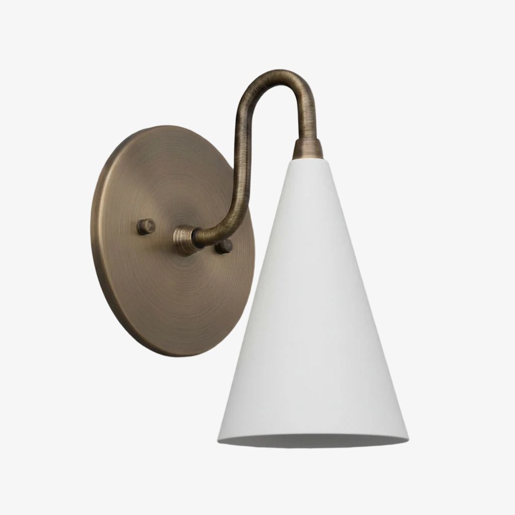 Curva metalen kegelvormige wandlamp - Vintage messing wandlamp voor hal of trappenhuis HL1967