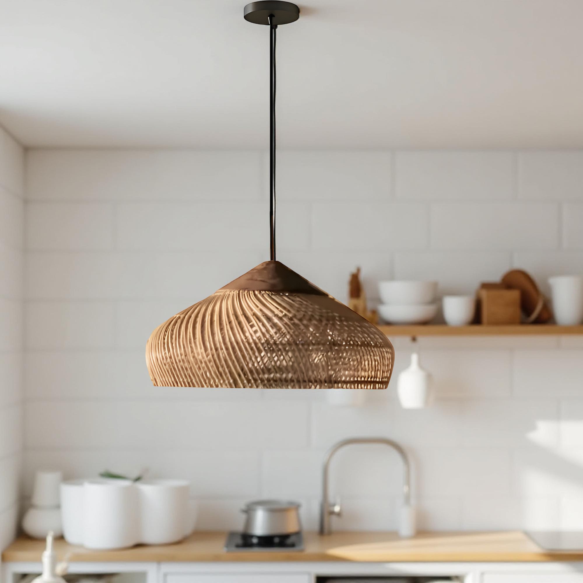 Retro Boheemse hanglamp van rotan HL3389