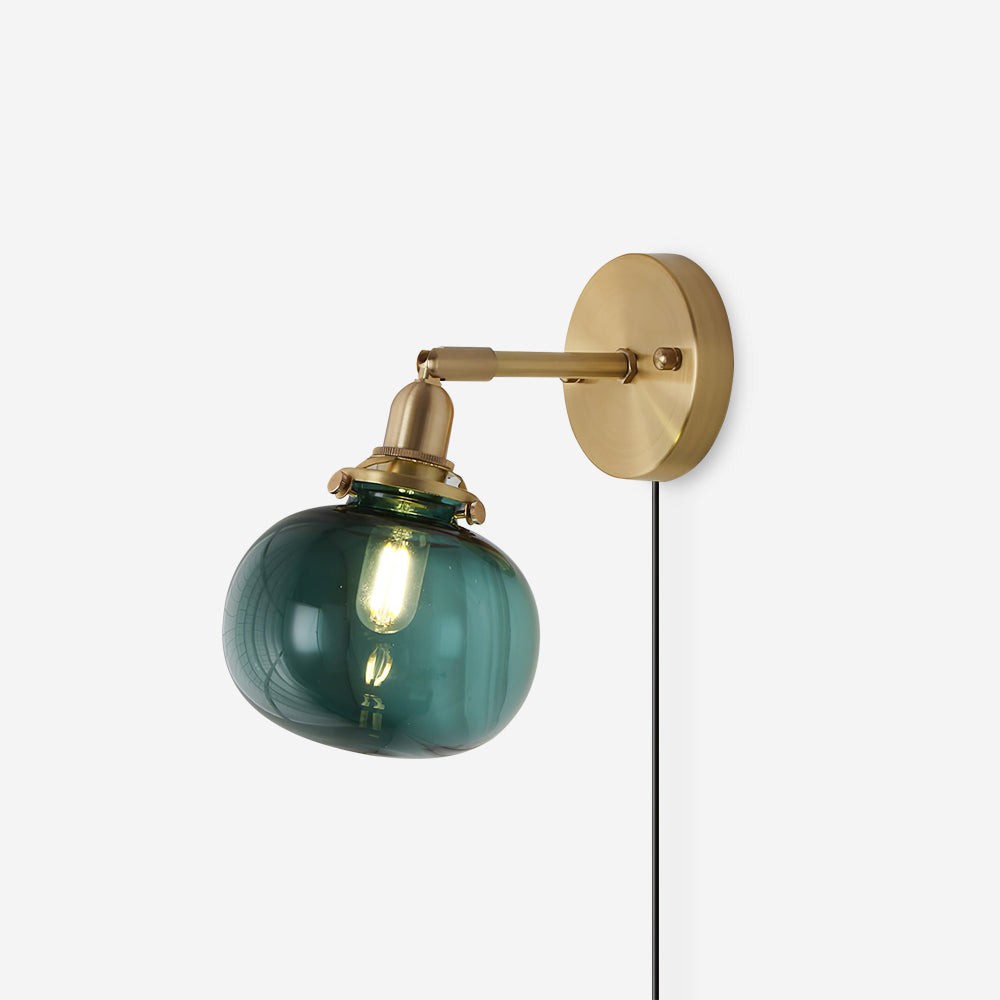 Japanse stijl vintage messing glazen wandlamp HL772