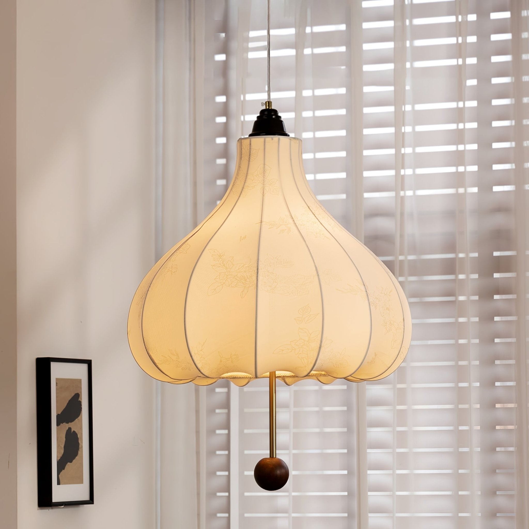 Retro Kastanje Stoffen Hanglamp HL495