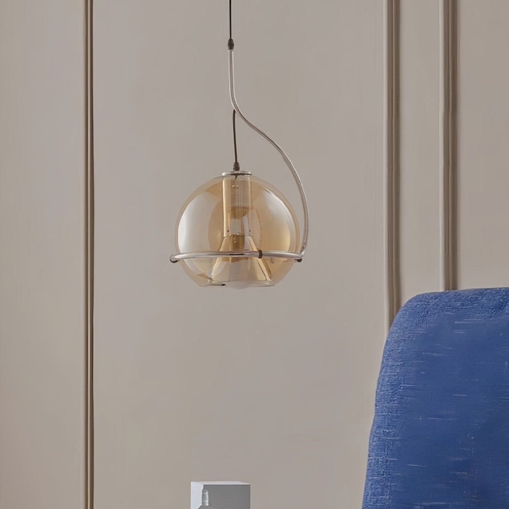 Industriële metalen hanglamp - glazen bolontwerp voor slaapkamer HL1318