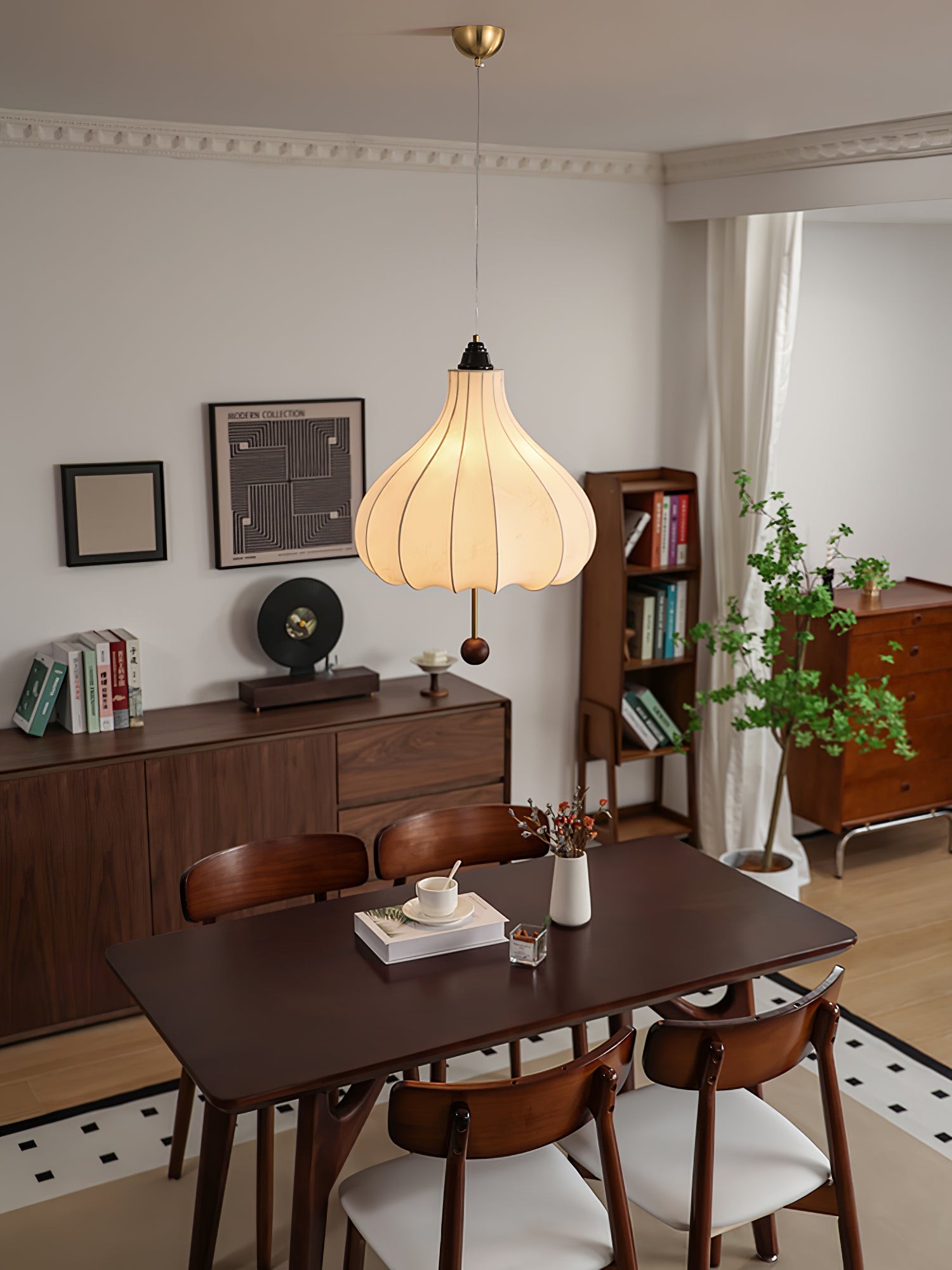 Retro Kastanje Stoffen Hanglamp HL495