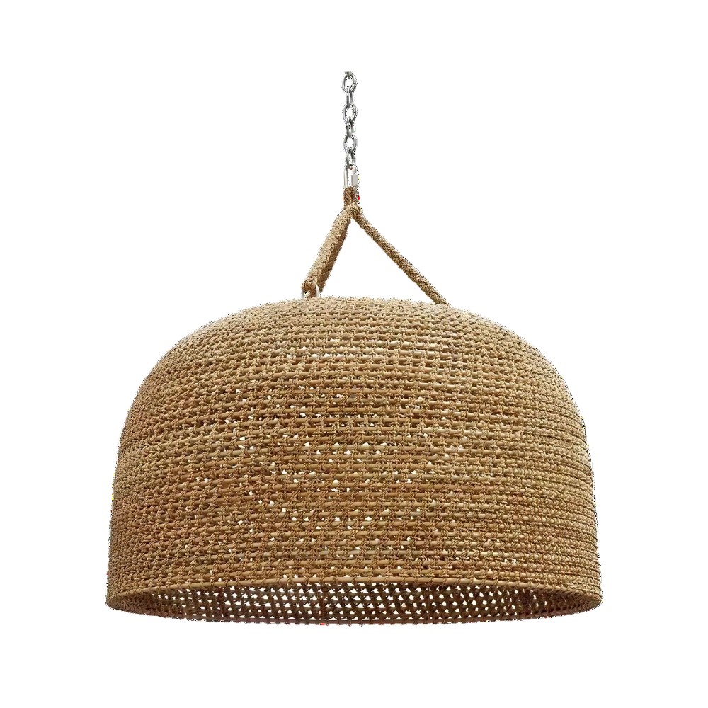 Hanglamp HL3383 van natuurlijk rotan met Japanse uitstraling