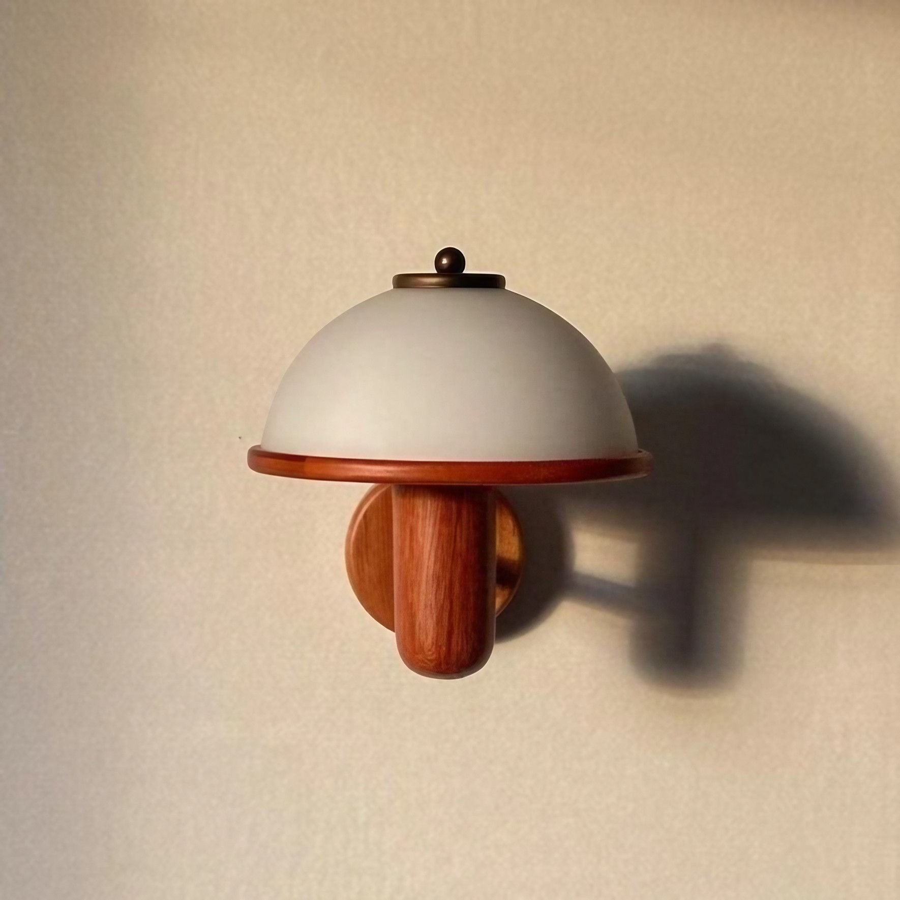 Vintage Mushroom Houten Wandlamp HL300