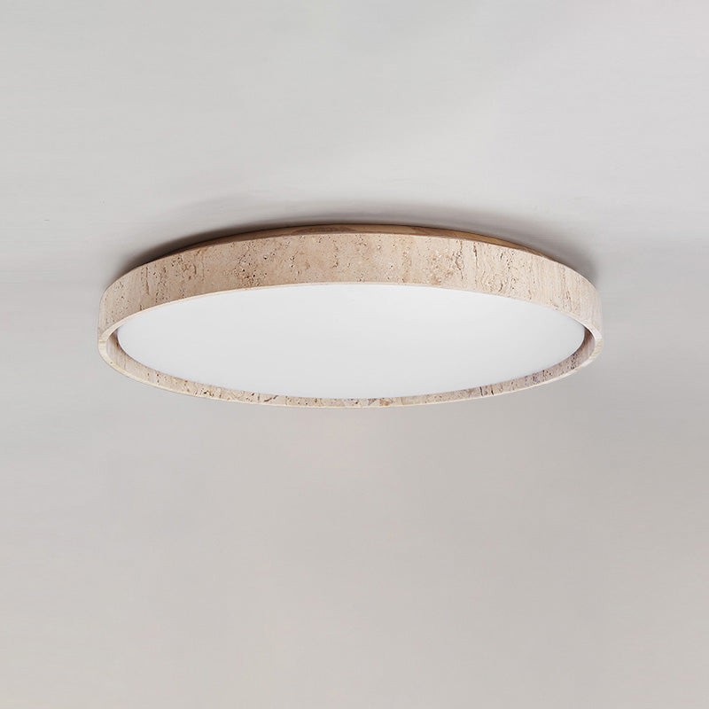 Ultradunne ronde plafondlamp van travertijn HL3243