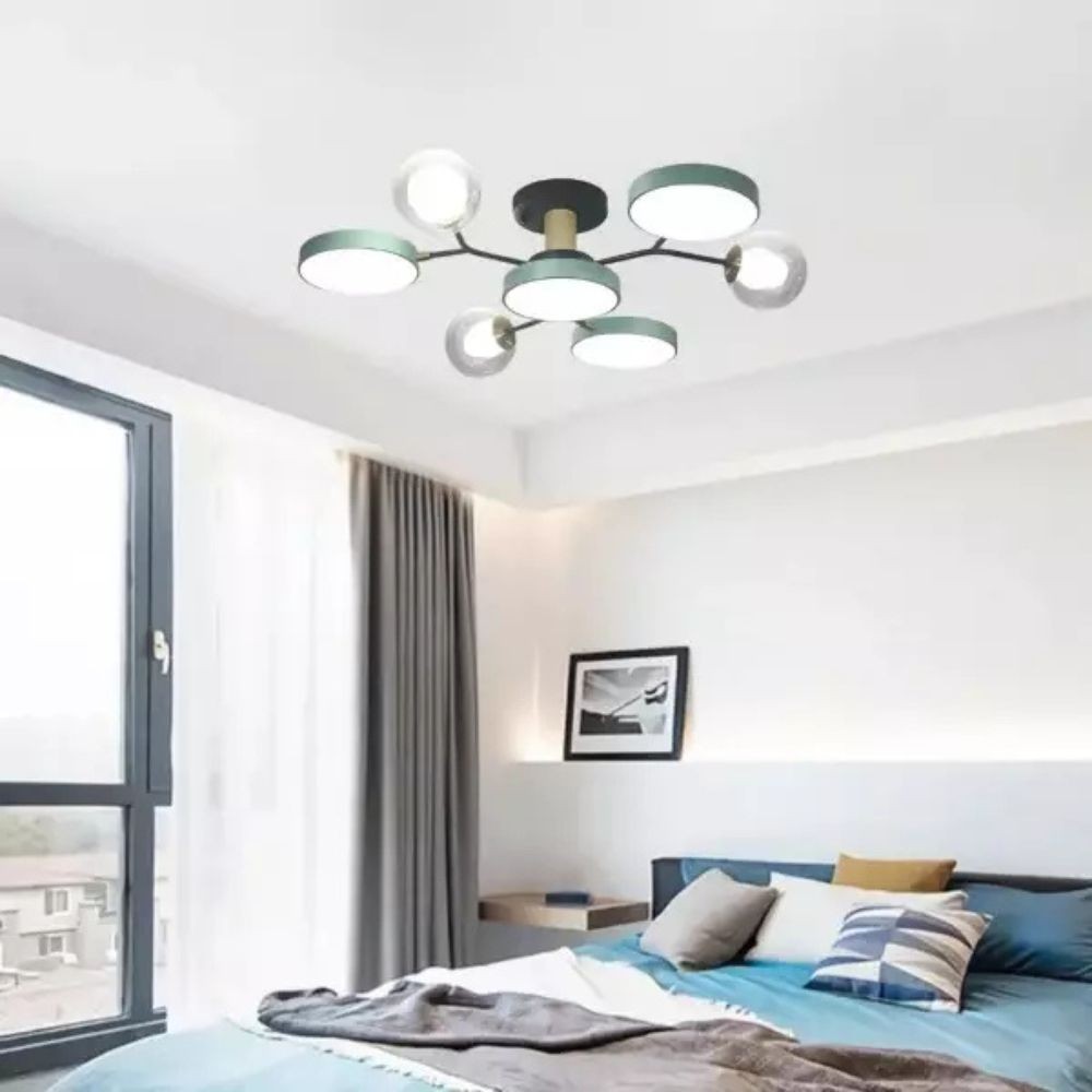 Nordic Branch LED Plafondlamp - Ronde Houten Lamp voor Slaapkamer HL1349