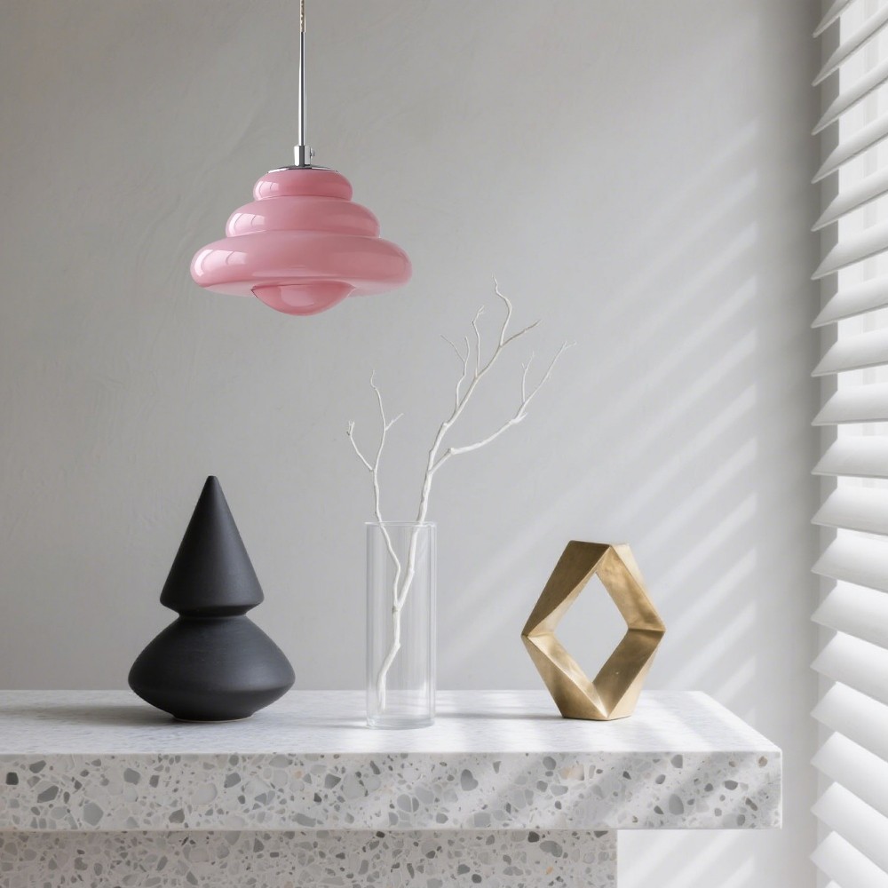 Art Deco glazen hanglamp - Bauhaus Donut kleurrijk ontwerp HL1334