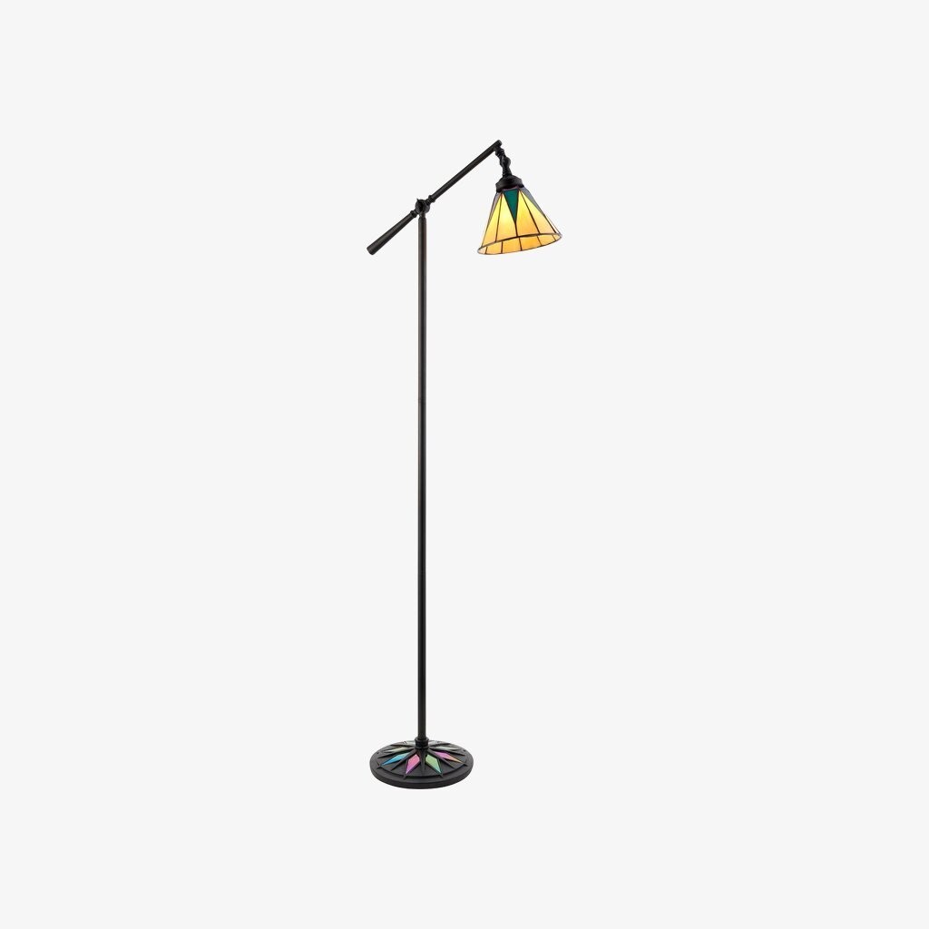 TF Dark Star Tiffany Task vloerlamp - Art Deco vloerlamp met glas-in-lood voor de woonkamer HL2249